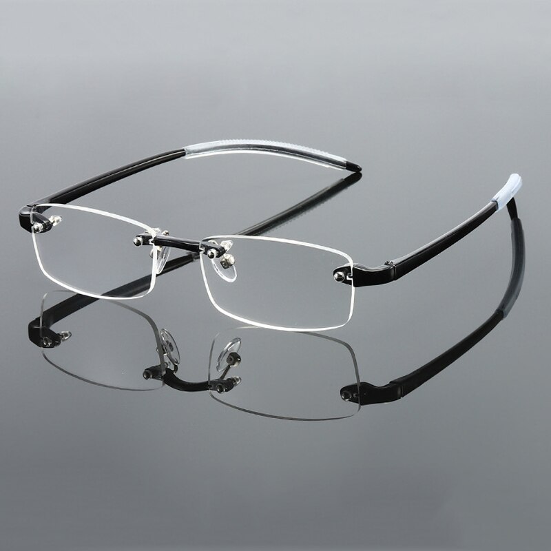 Frameless Blue Light Blocking Reading Glasses Men Women Rimless Hyperopia Eyeglasses Diopter +1.0 +1.5 +2.0 +2.5 +3.0: +300 / black