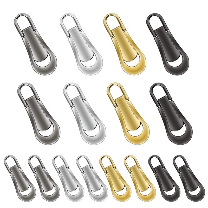 16 pièces tirette tirer onglets remplacement robuste fermeture éclair Fixer fermeture éclair étiquettes réparation tirer Tab pour vêtements, valise, sac à dos, bricolage Cra