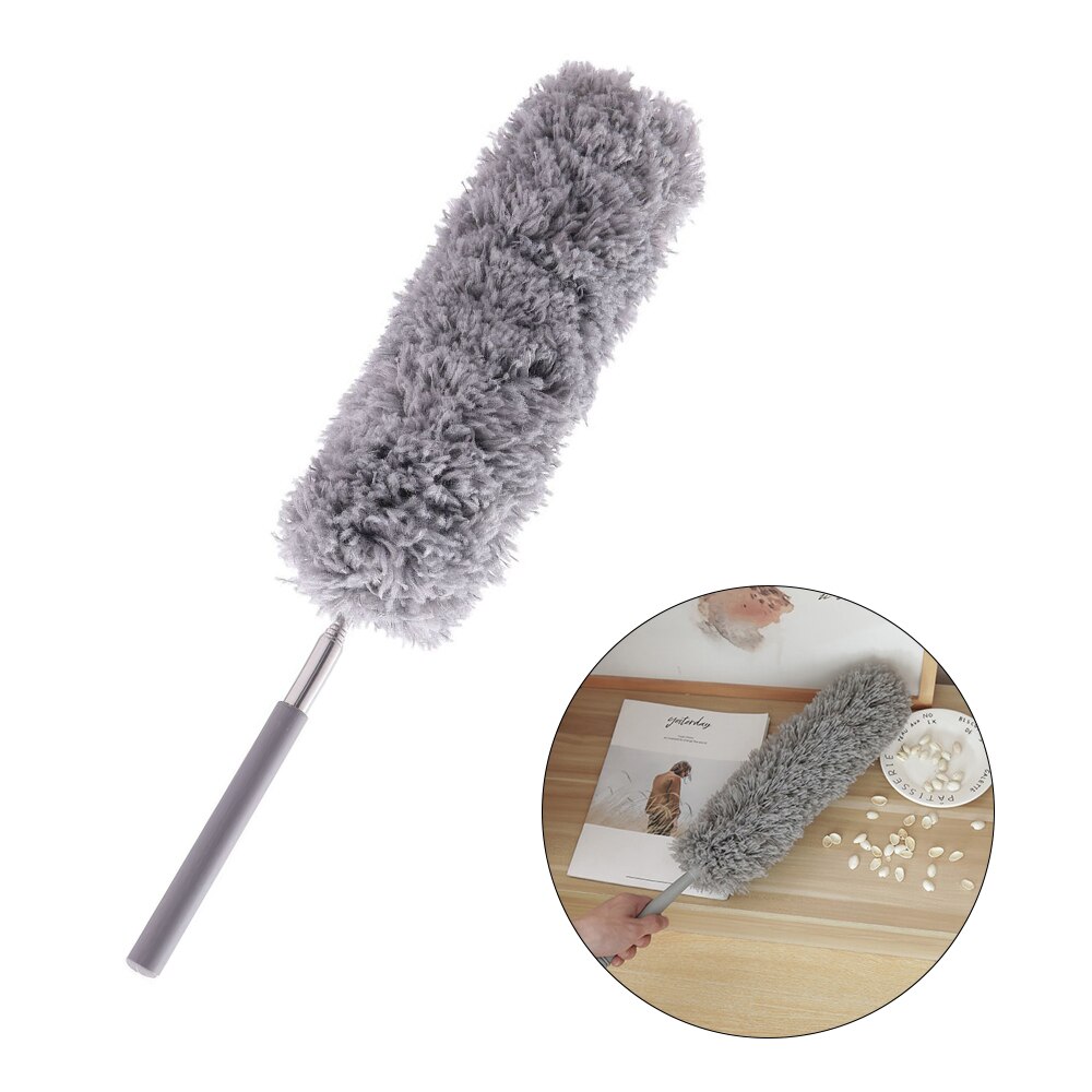 Extendable Feather Duster With Telescopic Pole Stainless Steel Microfiber Duster Soft Cleaning Cobweb Cars Home Cleaner: S