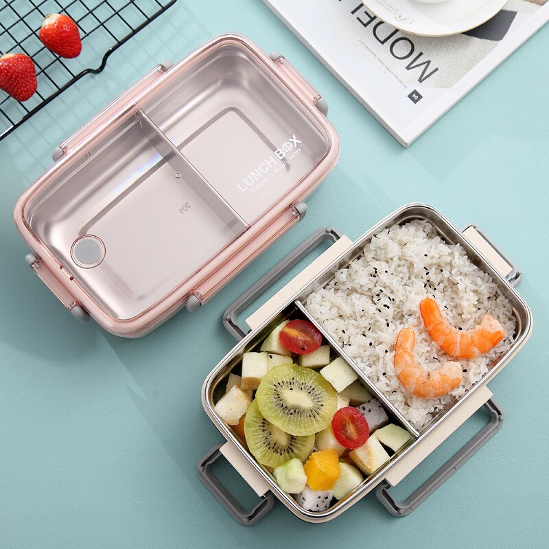 MeyJig Rvs Lunchbox Onafhankelijke Rooster Voor Kinderen Bento Box Draagbare Lekvrije Bento Lunchbox Voedsel container