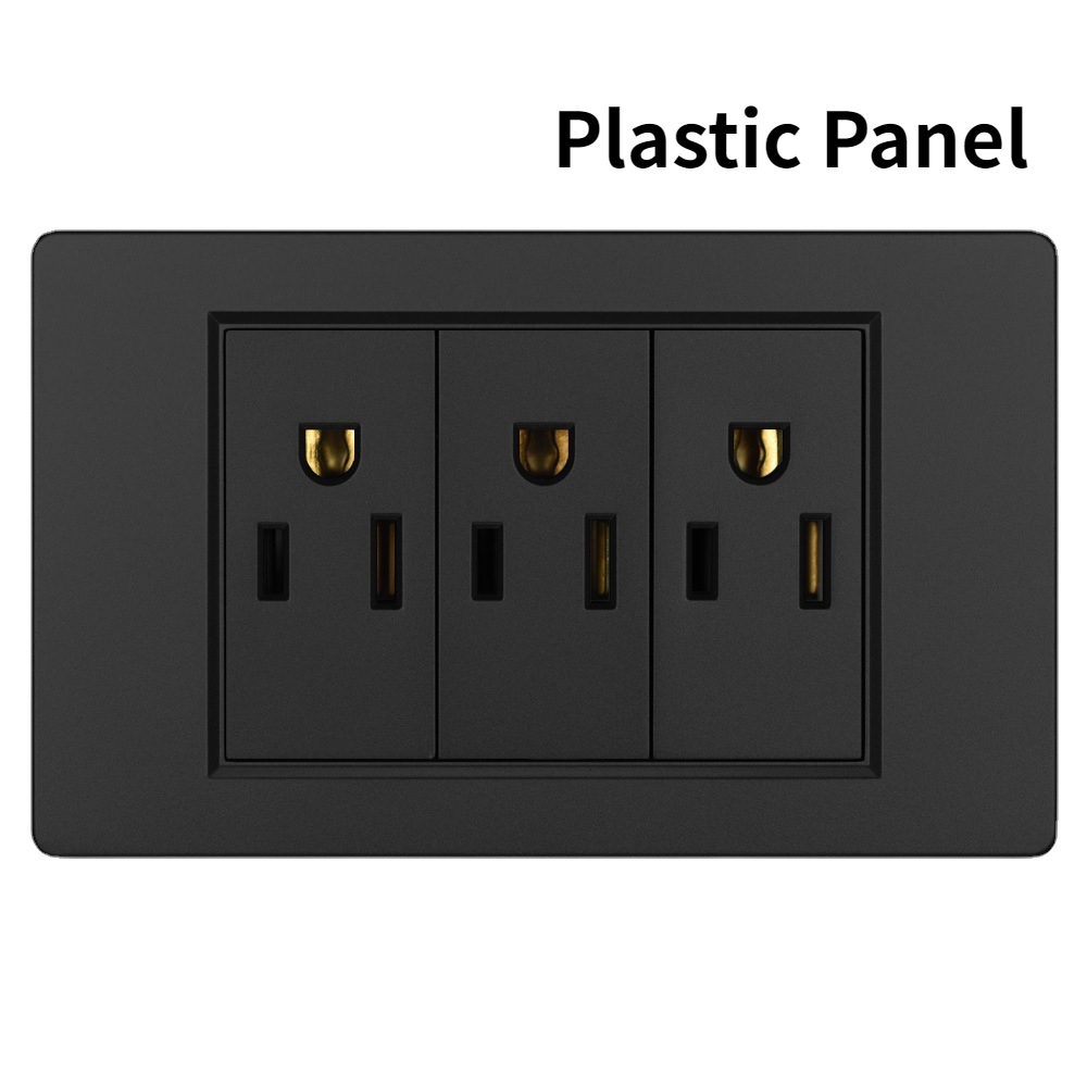 US Power Wall USB Socket Type C Light Switch Double Pole Plastic&Glass Panel Outlet Plate Home Office Electrical Plug Appliances: army green