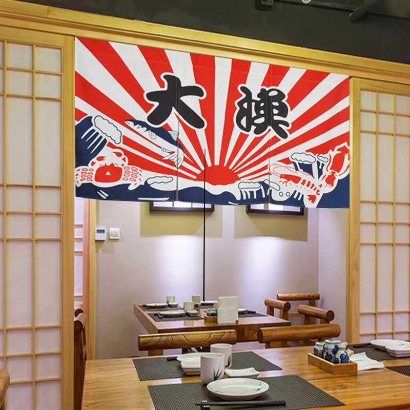 Japansk stil stofgardin bar skillevægsgardin japansk sushi restaurant køkken restaurant kort gardin