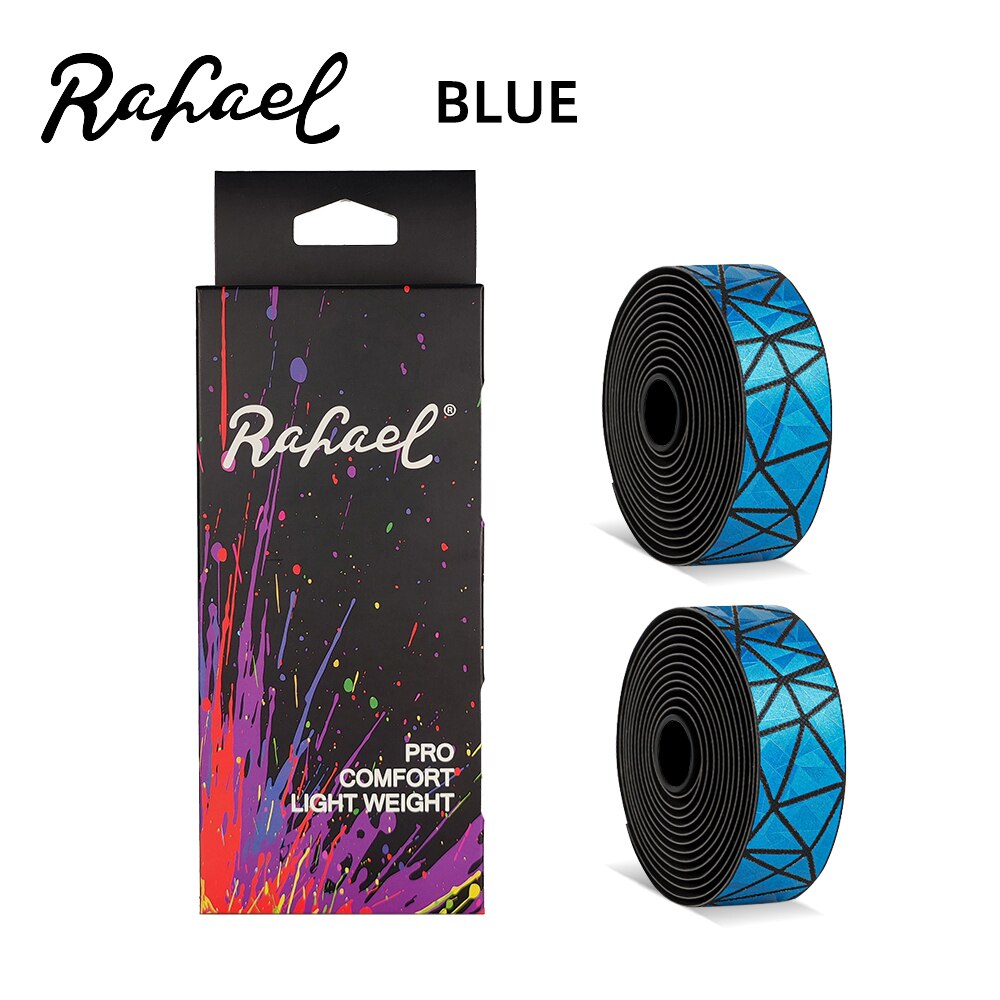 Fietsen Road Mtb Dazzling Reflecterende Driehoek Anti-Vibratie Pu Fiets Stuur Antislip Ademend Persoonlijkheid Fiets Riemen: Style2 Blue