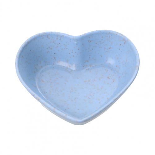 50%HOTCute Heart Shape Sauce Dish Smooth Surface Plastic Sauce Holder for Daily Use: Blue Love heart