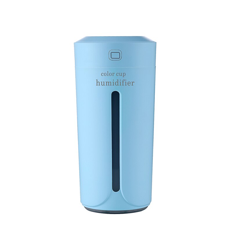 Ambientador de coche con USB, Humidificador ultrasónico de Color para el hogar, humidificador para el coche, purificador, atomizador, lámpara LED, difusor de aromaterapia: Blue