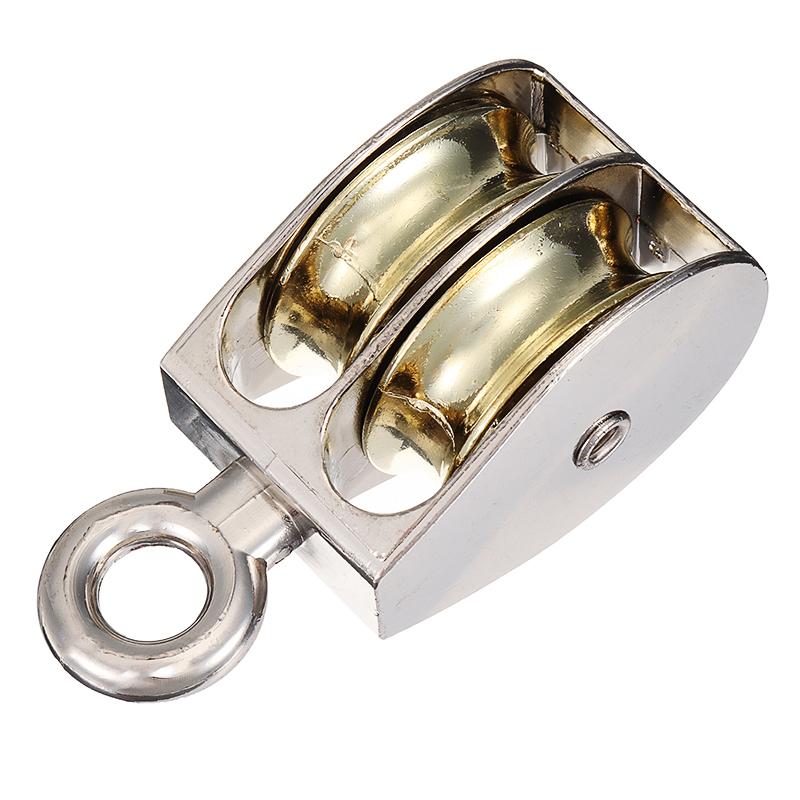 Dubbele / enkele wiel roterende vaste katrol metalen hefwerktuig touw hangende hefwiel schijf tuigage zinklegering 36mm/52mm/75mm