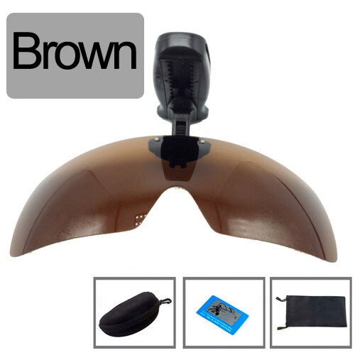 Polarisierte Angeln Gläser Hut Visiere Sport Clips Kappe Clip auf Sonnenbrille Für Angeln Radfahren Wandern Golf Brillen UV400: Brown case