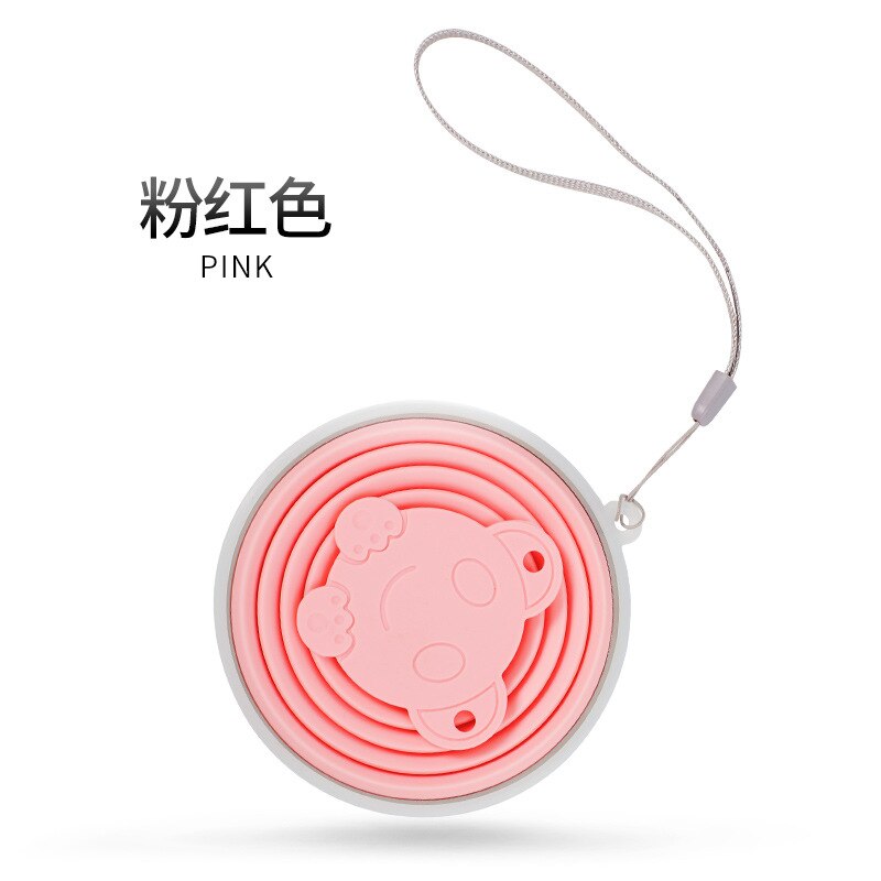 Gobelets pliants en Silicone de 250ml, de alimentaire, rétractable, coloré, Portable, tasse à café d'extérieur, pour voyage: Pink