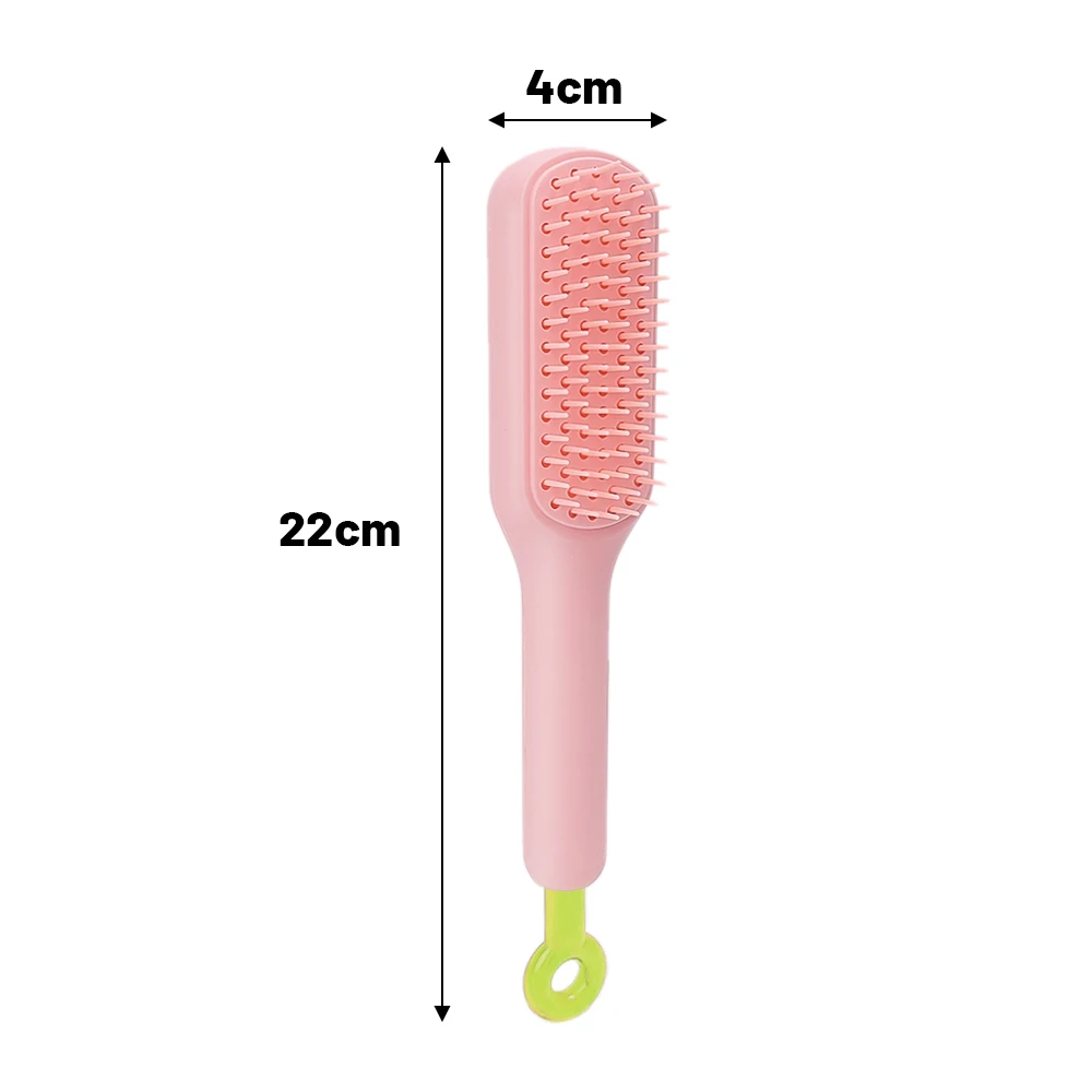Peigne télescopique Portable, brosse de Massage du cuir chevelu, autonettoyant, antistatique, brosse à cheveux facile à nettoyer, outil de coiffure: green