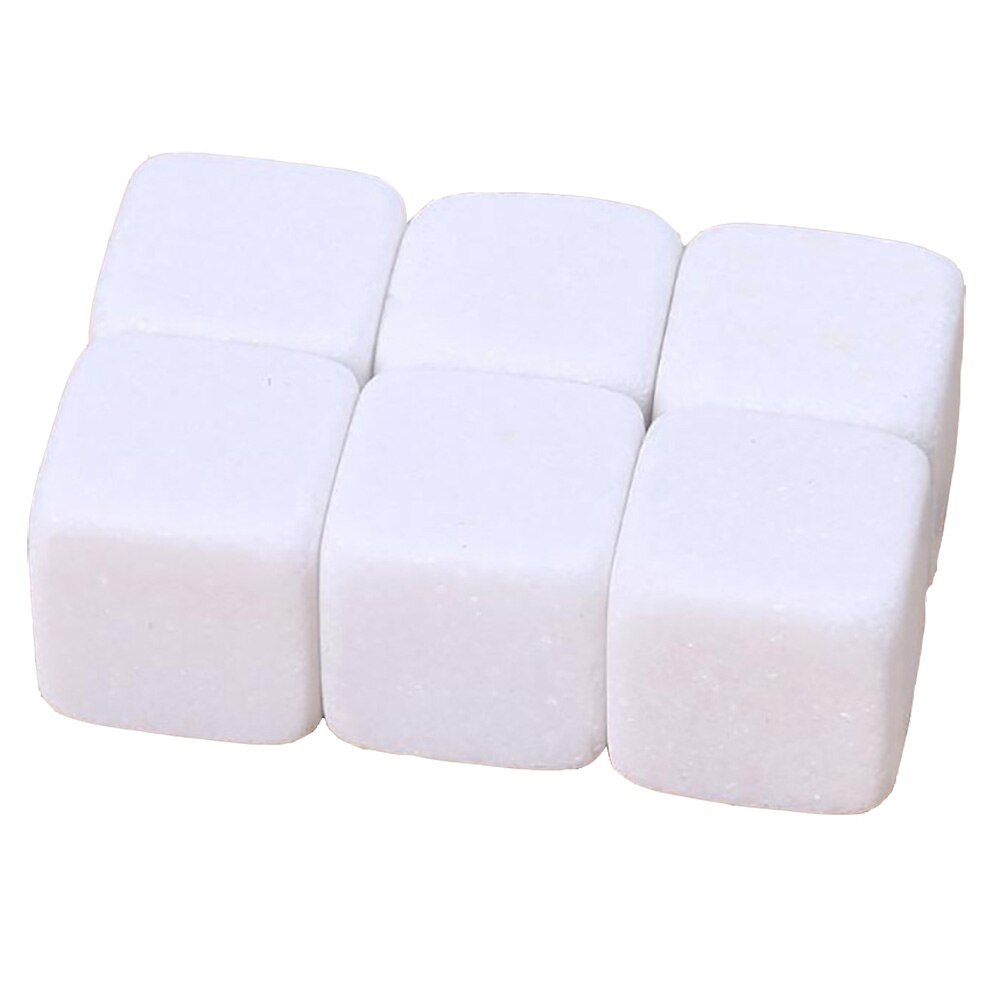 Cubos de mármol para bebidas de whisky, accesorios de cóctel de piedra fría para Bar, bebidas de refrigeración de boda, bolsas de hielo, 6 uds.