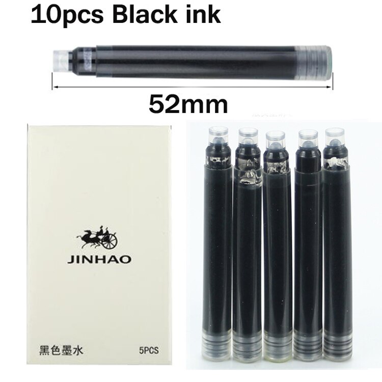 JINHAO 250 Medium nib Metal Fountain Pen Without Pencil Box luxury school Office Stationery Writing Cute pens: black ink