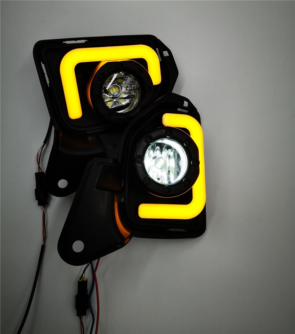 Car flashing 2pcs LED 12V ABS Car fog Lamp DRL Daytime Running Light