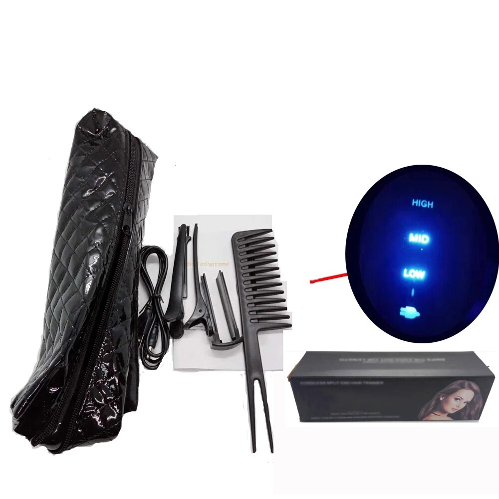 Hair Split Trimmer Hair Clipper USB Charging Split Trimmer Product Straightener Beauty Cutting Split hair cutter machine: black with BOX