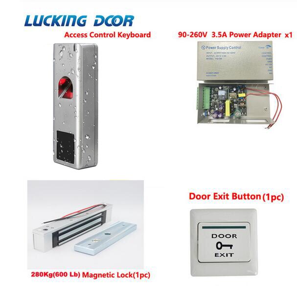 Metal Biometric Fingerprint Standalone Access Control System Rfid 125khz Reader 180kg 280kg kit Waterproof IP66 1000 Users