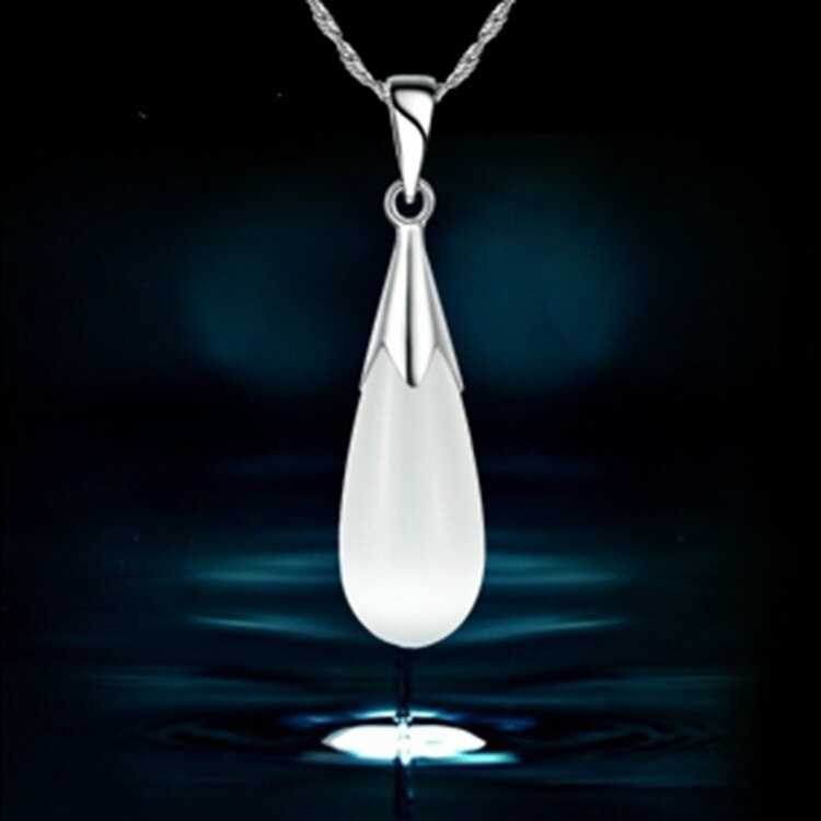 Jewelry Cat-Eye Water Necklaces Pendant Natural Opal Moonstone Necklaces Pendant for Women