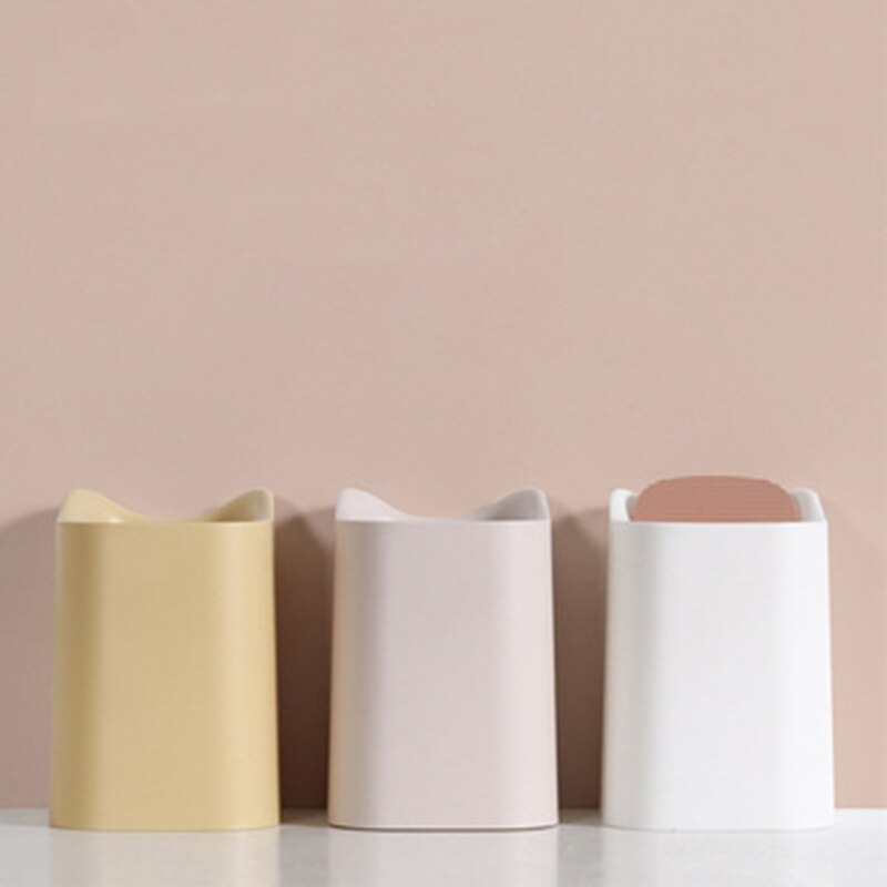 Mini Small Waste Bins Desktop Garbage Basket Home Table Plastic Trash Can Office Supplies Dustbins Sundries Barrel Box