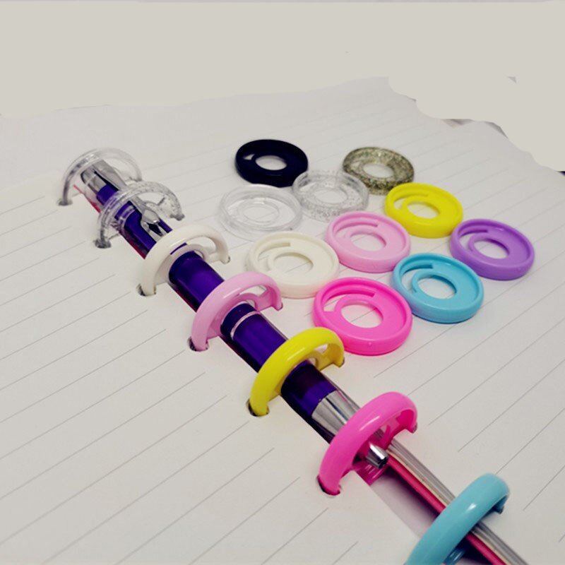 Anneau de reliure en plastique multifonction, 20 pièces, 28mm, trou rond, peut transporter un disque de reliure pour stylo, fournitures de reliure pour ordinateur portable à feuilles mobiles