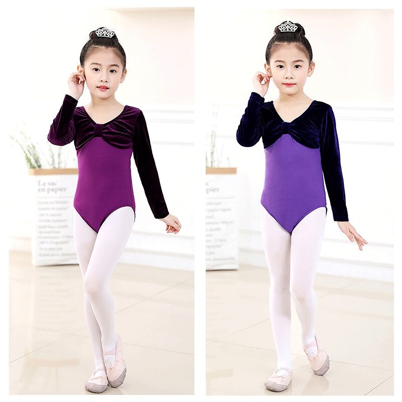 Exame de prática de dança roupas de ginástica ternos meninas Latina dança étnica roupas de algodão de manga longa crianças de veludo ouro 1