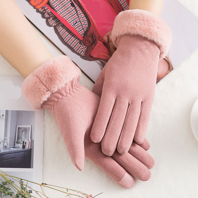 Herfst En Winter Dubbele Warme Handschoenen Plus Fluwelen Dikke Handschoenen