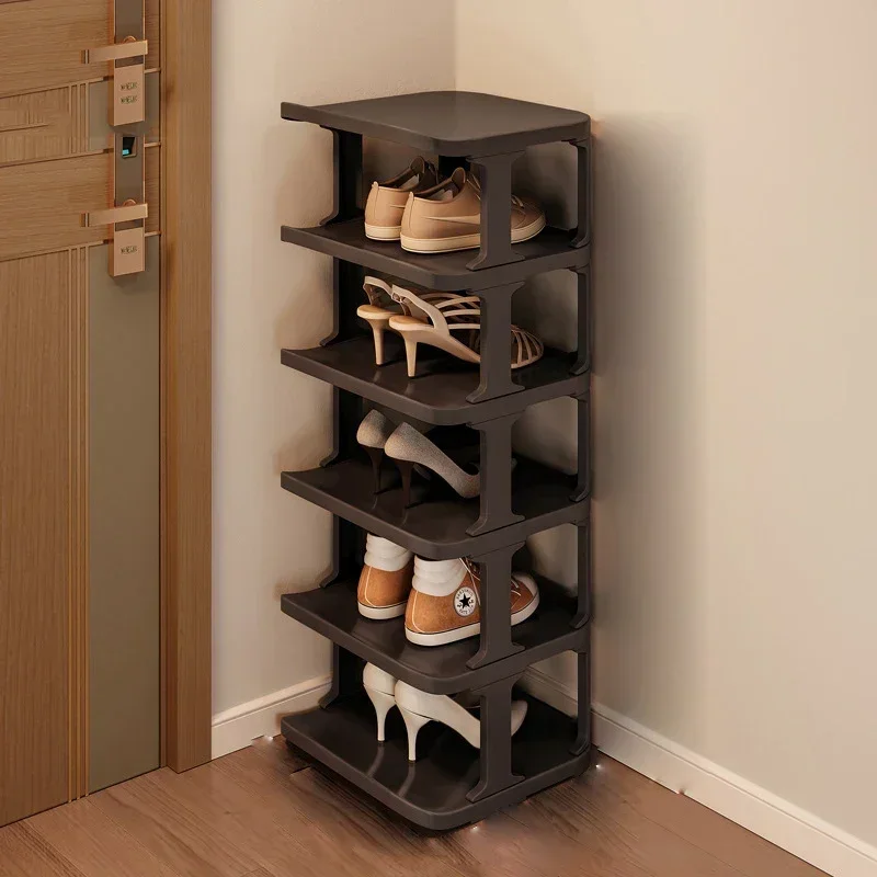 Zapatero de plástico multicapa, estantes de zapatos desmontables para el hogar, organizador de zapatos de gran capacidad, organizador de desorden para sala de estar: violet