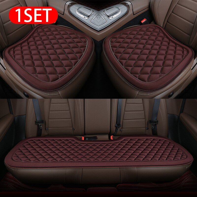 Funda de asiento de coche Universal 3D, cojín de asiento de vehículo, almohadilla de protección de Banco delantero y trasero, Protector de asiento de coche antideslizante para coche de 5 asientos: Red Full Set