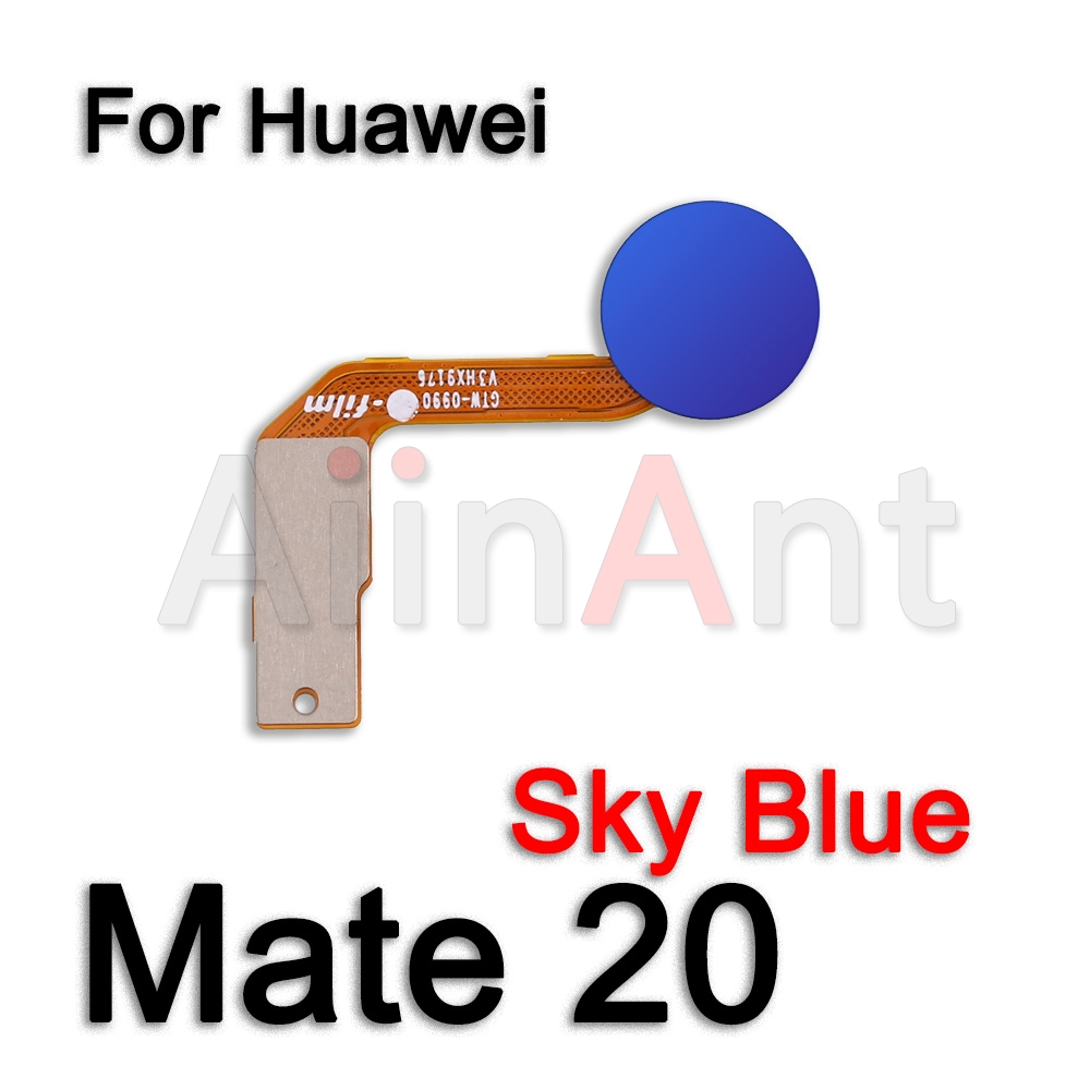 Aiinant Home botón de encendido trasero, escáner de dedo de identificación táctil, Sensor de huellas dactilares, Cable flexible para Huawei Mate 20 Lite Pro, piezas de repuesto: Plata