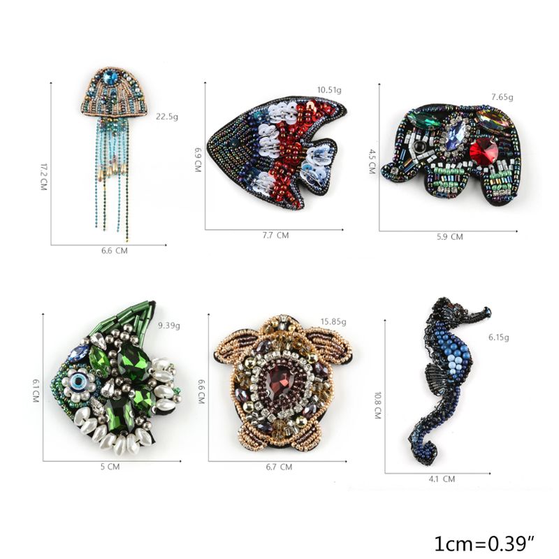 perler rhinestone lapp marine dyr diy krystall sy emblem skilt applikasjon  lx9e
