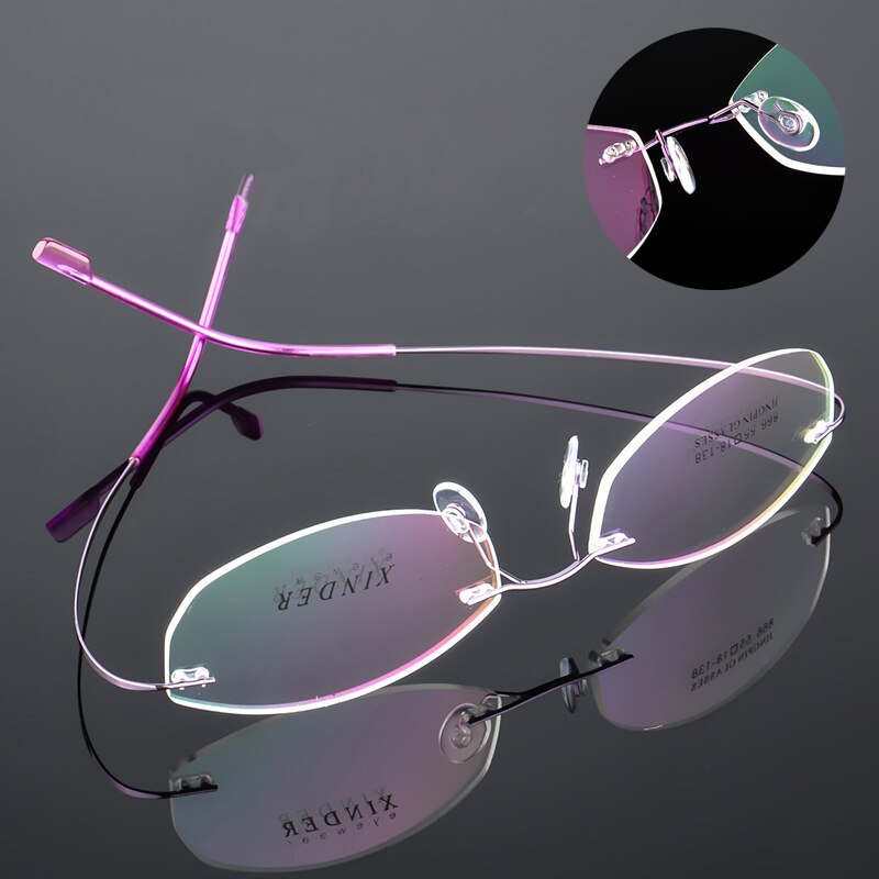 iboode Frameless Titanium alloy Spectacle Frame Men Women Retro Optical Myopia Eyewear Frame Brand Super light Glasses