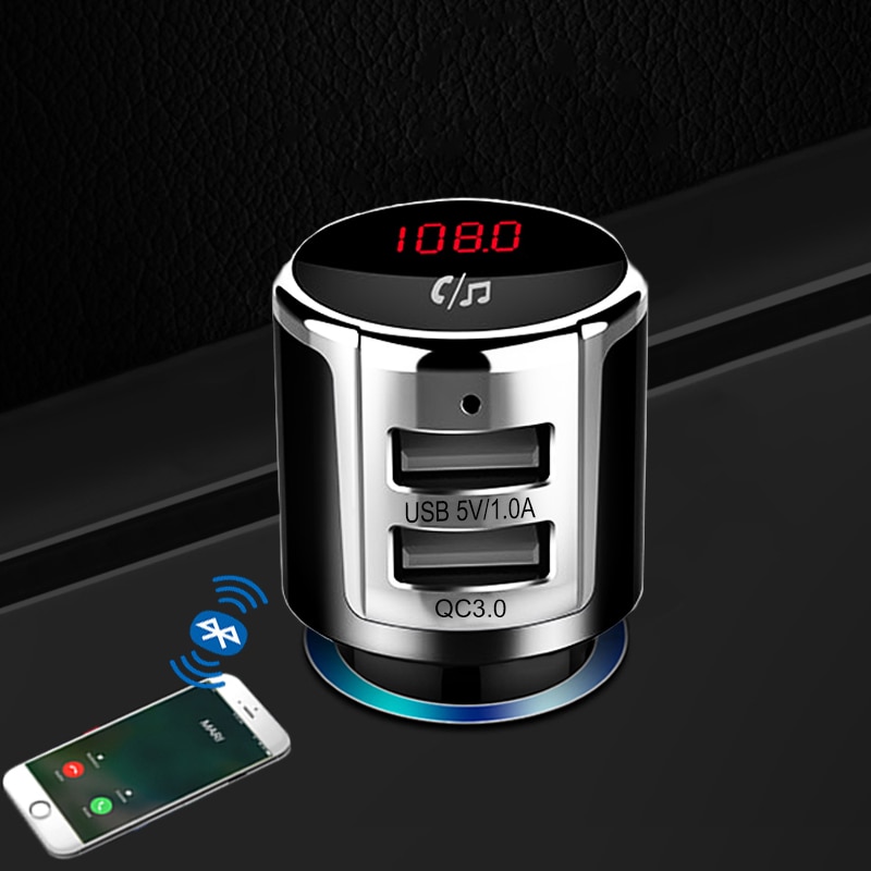 JINSERTA Bluetooth Auto Fm-zender Draadloze Handsfree Bellen QC USB 3.0 Quick Charger USB Disk music play