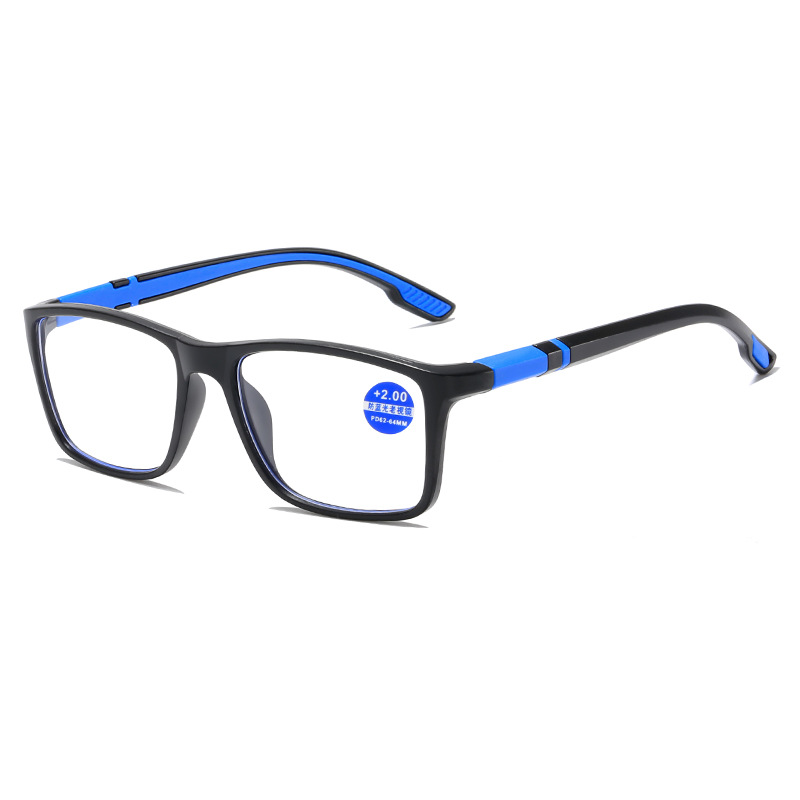 Men Women Reading Glasses Square Sport Plastic Presbyopia Hyperopia Reading Eyeglasses+1.0+1.5+2.0+2.5+3.0+3.5+4.0: Blue / +200
