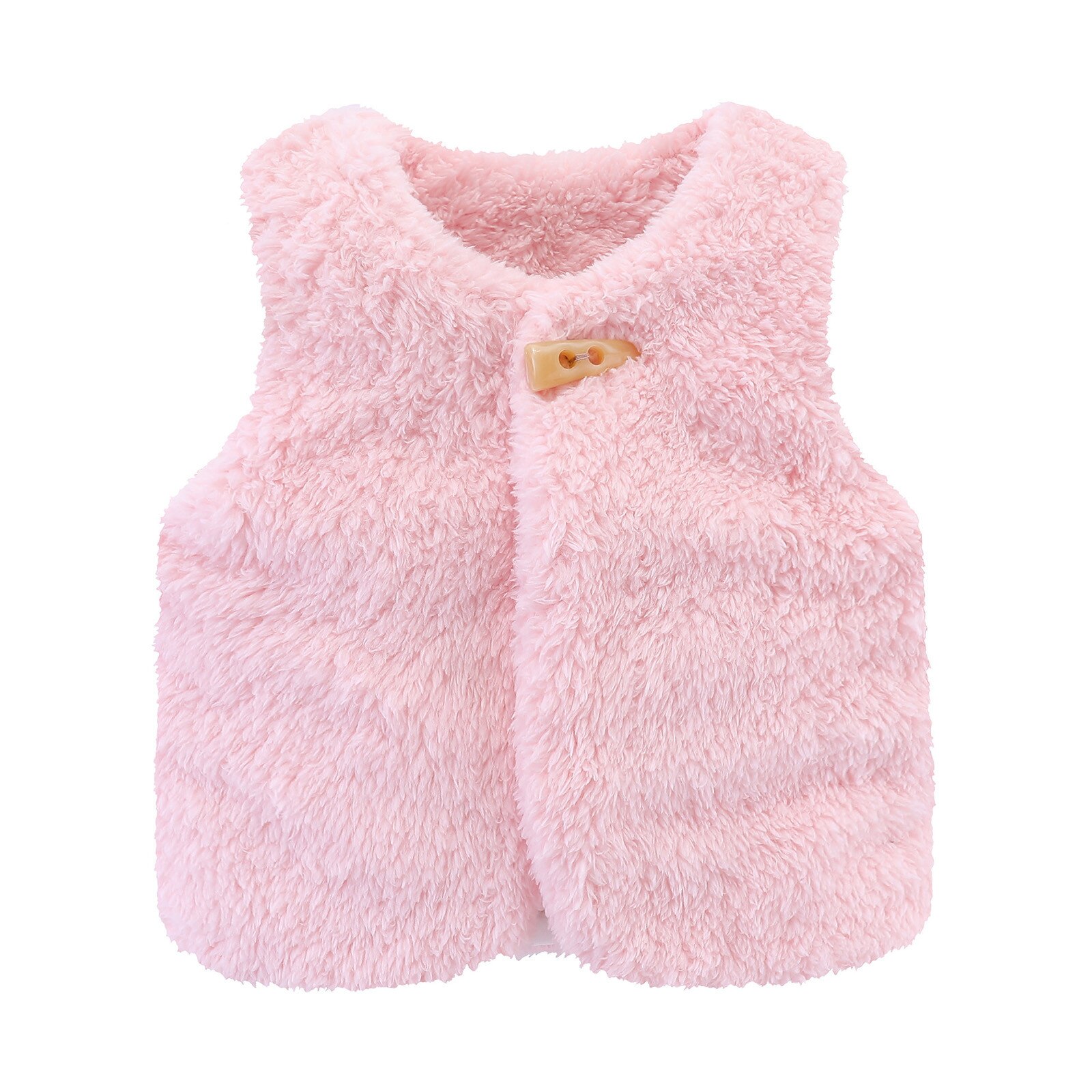 Winter Peuter Baby Kinderen Baby Jongens Meisjes Effen Kleuren Mouwloze Warm Fluffys Sherpa Vest Jassen Flanel Vest Kleding # P4: Roze / 18m