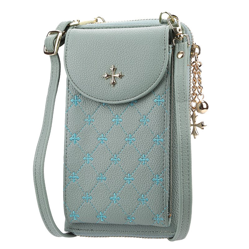 Bolsa de ombro feminina para celular, porta celular, mini bolsa de uso diário para mulheres, estilosa, pequena bolsa para guardar cartões menina menina: Light Green