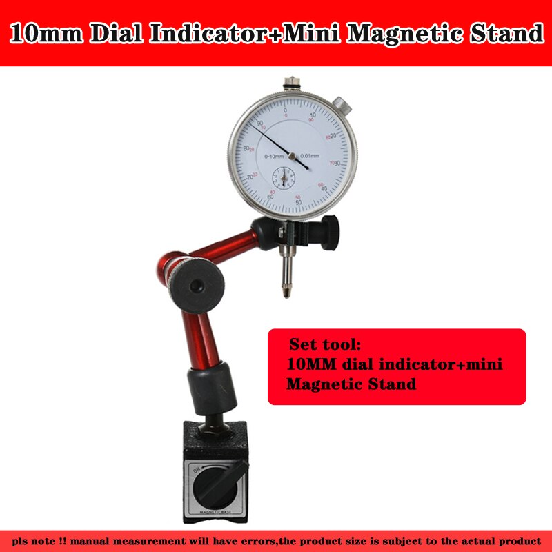 10mm Dial Indicator Magnetic stands Dial indicator Universal Magnetic Base Holder Stand Table Scale Precision Indicators Measure: 2pcs set tool