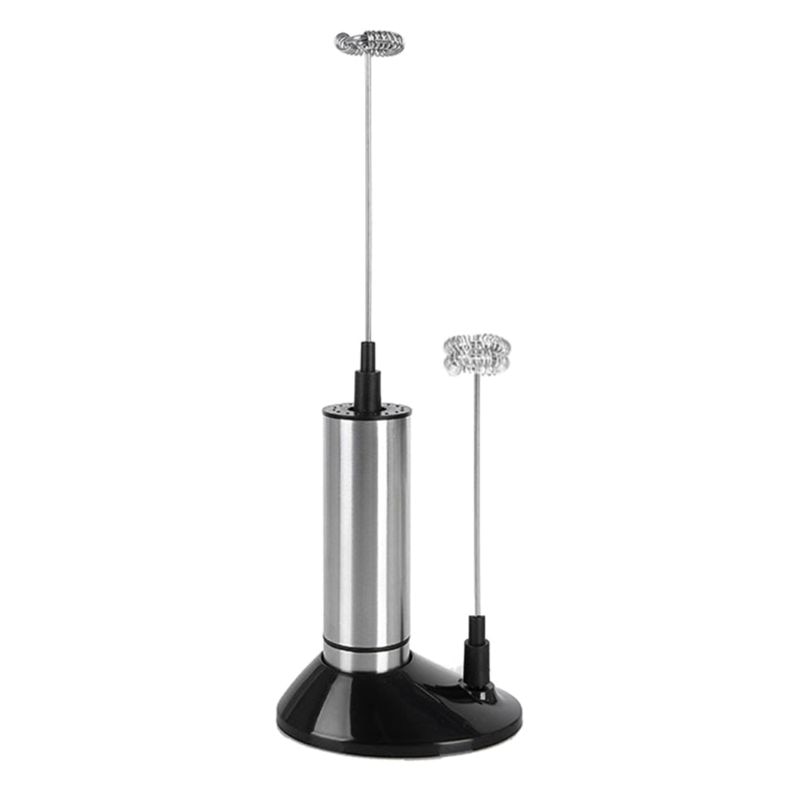 Double Spring Whisk Electric Milk Frother Kitchen Mixer Handle With Stand