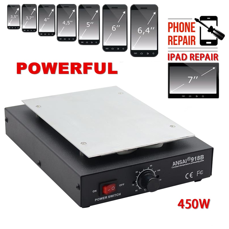 Separador de pantalla LCD de 110V US / 220V EU, placa para plataforma de calentamiento, máquina de reparación de teléfono, estación de placa lisa de calor automático