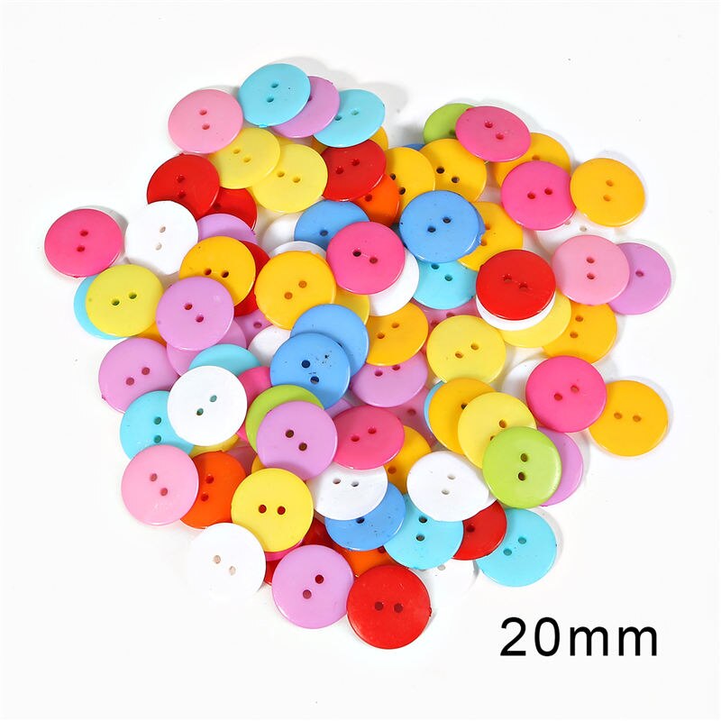 6/9/10/11/12/15/20MM Round Resin Button 2 Holes Sewing Button Scrapbooking Decoration Apparel Crafts DIY Clothes Accessories: 20x2.5mm 50pcs