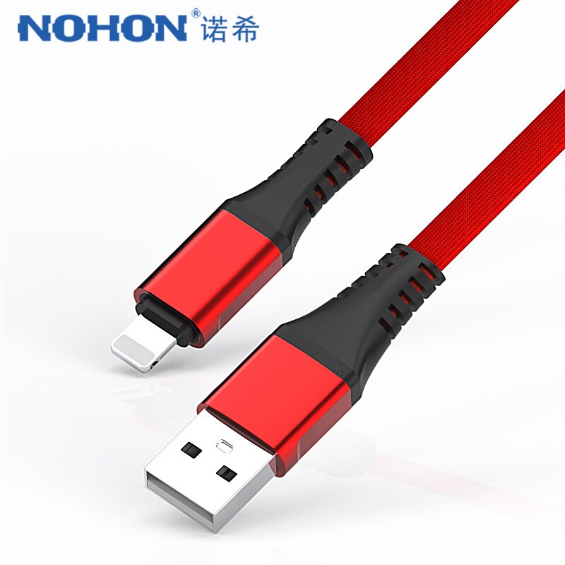 Nohon cabo de dados usb curto, iluminação para iphone xs xr x 8 7 6 6s 5S 5c 5 plus para ipad mini carregador de cabo de energia 0.3m