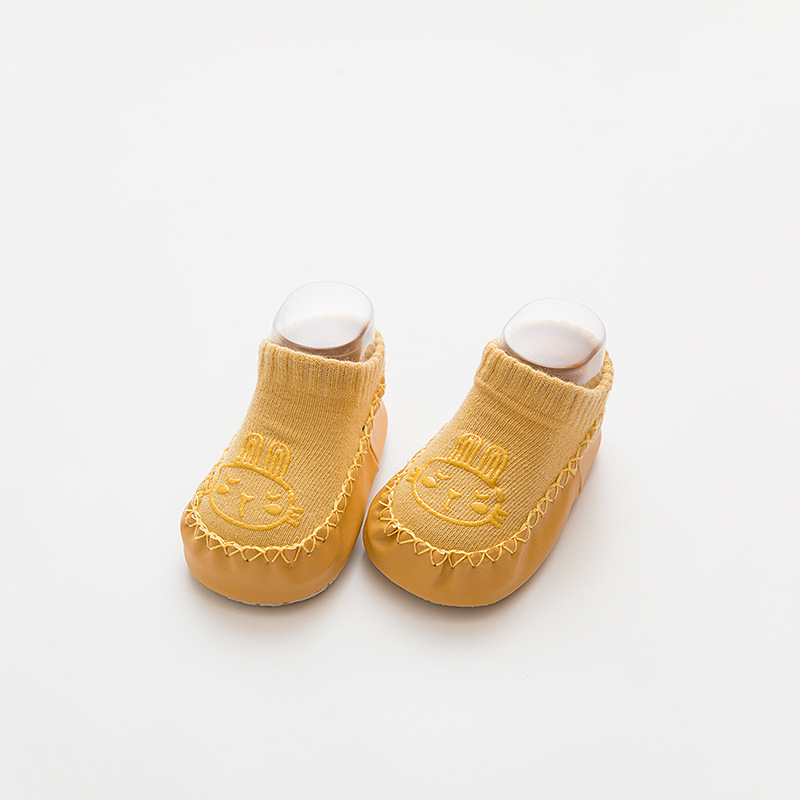 Wiosenne i jesienne skarpetki dziecięce buty Cartoon Knitting miękkie dno antypoślizgowe skarpetki podłogowe dla niemowląt wygodne skarpetki dziecięce: YELLOW / 13CM(10-14M)
