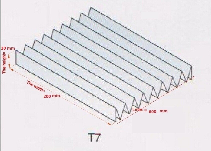 Fleksible harmonika beskyttelsesbælgdæksler til cnc-maskine-h = 10 mm,  w = 200 mm ,  l = 600 mm