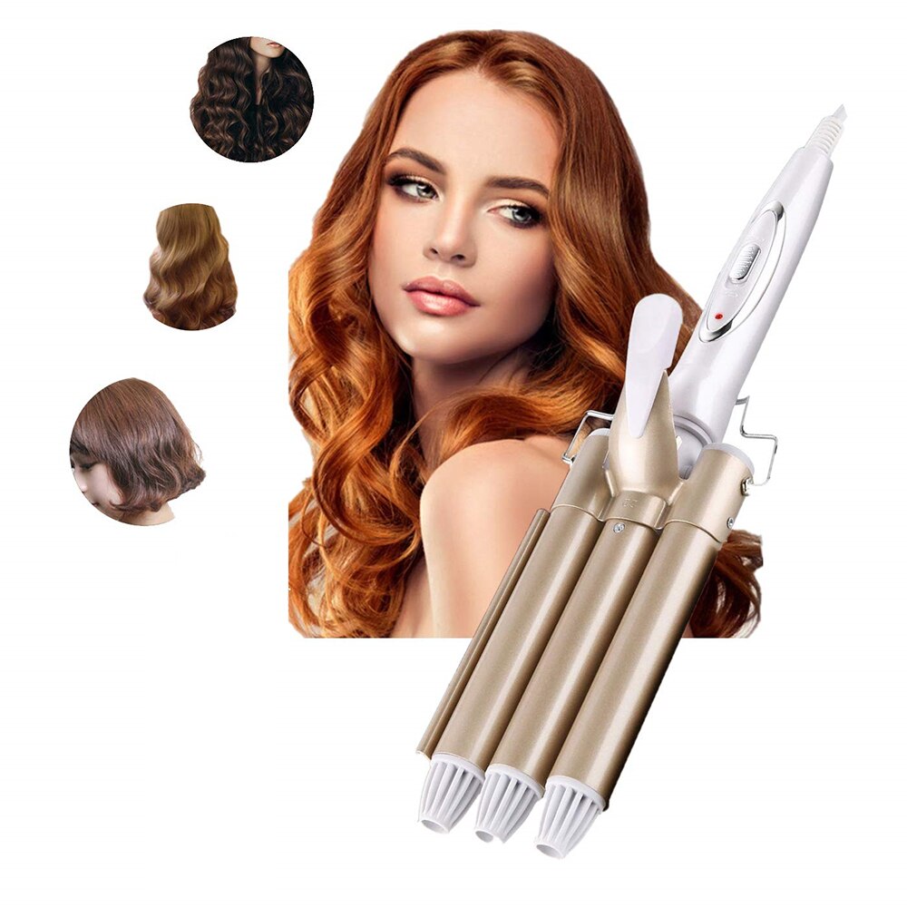 Hair Curling Wand Triple Barrel Hair Curler Irons Big Wave Hair Waver Styling Tools Hair Crimping Iron Hair Curling Iron