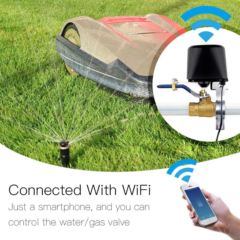 Wifi smart vandventil, hjemmeautomatiseringssystem ventilstyring til gas eller vand, stemmestyring arbejder med alexa ekko til google hjem