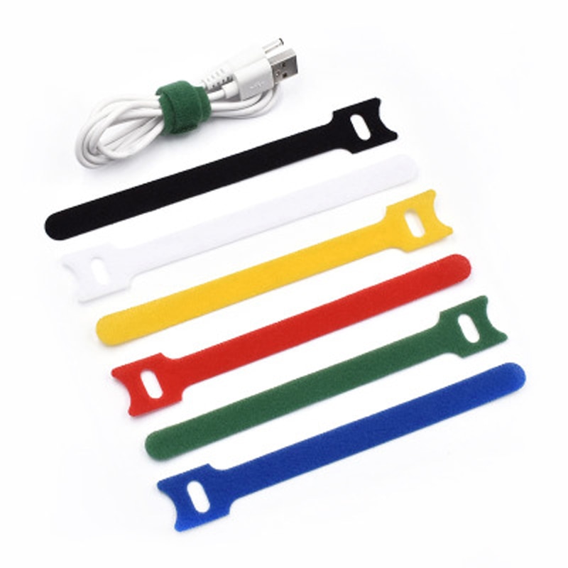 50Pcs Reusable Black Cable Cord Ties Tidy Organiser Nylon Strap Hook Loop Tool Hook And Loop Cable Ties Multiple Colour