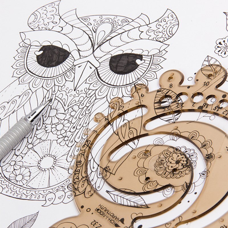 2pcs Radius ruler Surveying And Mapping Drawing Tools Foot Ten Kinds Of Style Multipurpose Template Ruler