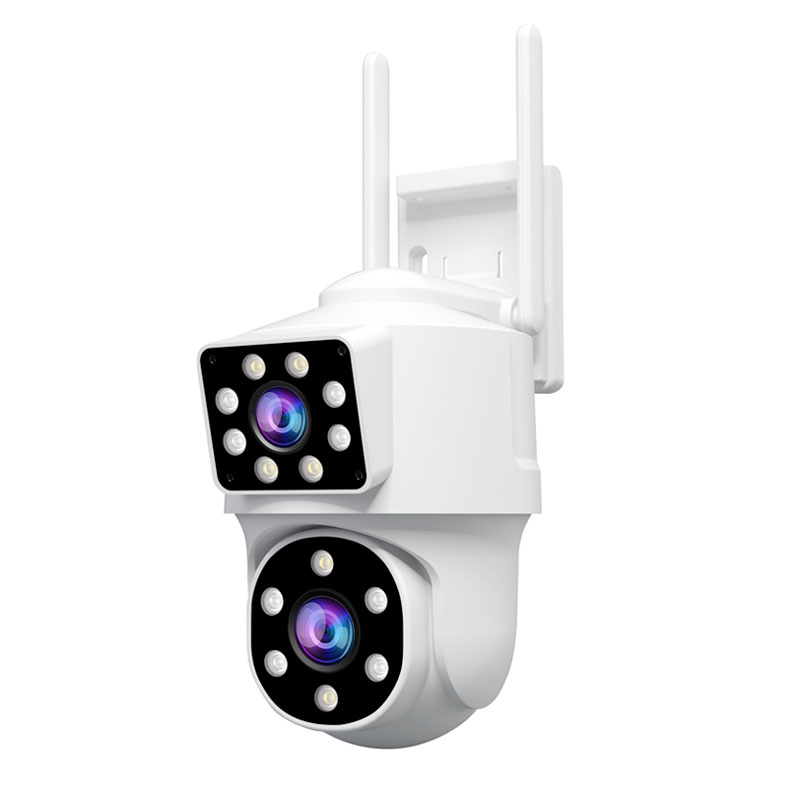 SriHome 2MP Wifi PTZ Camera SH063 Dual Lens Dual Screen Outdoor Wireless Security IP Auto Tracking Street Surveillance Camera: 1/3" / Eu plug