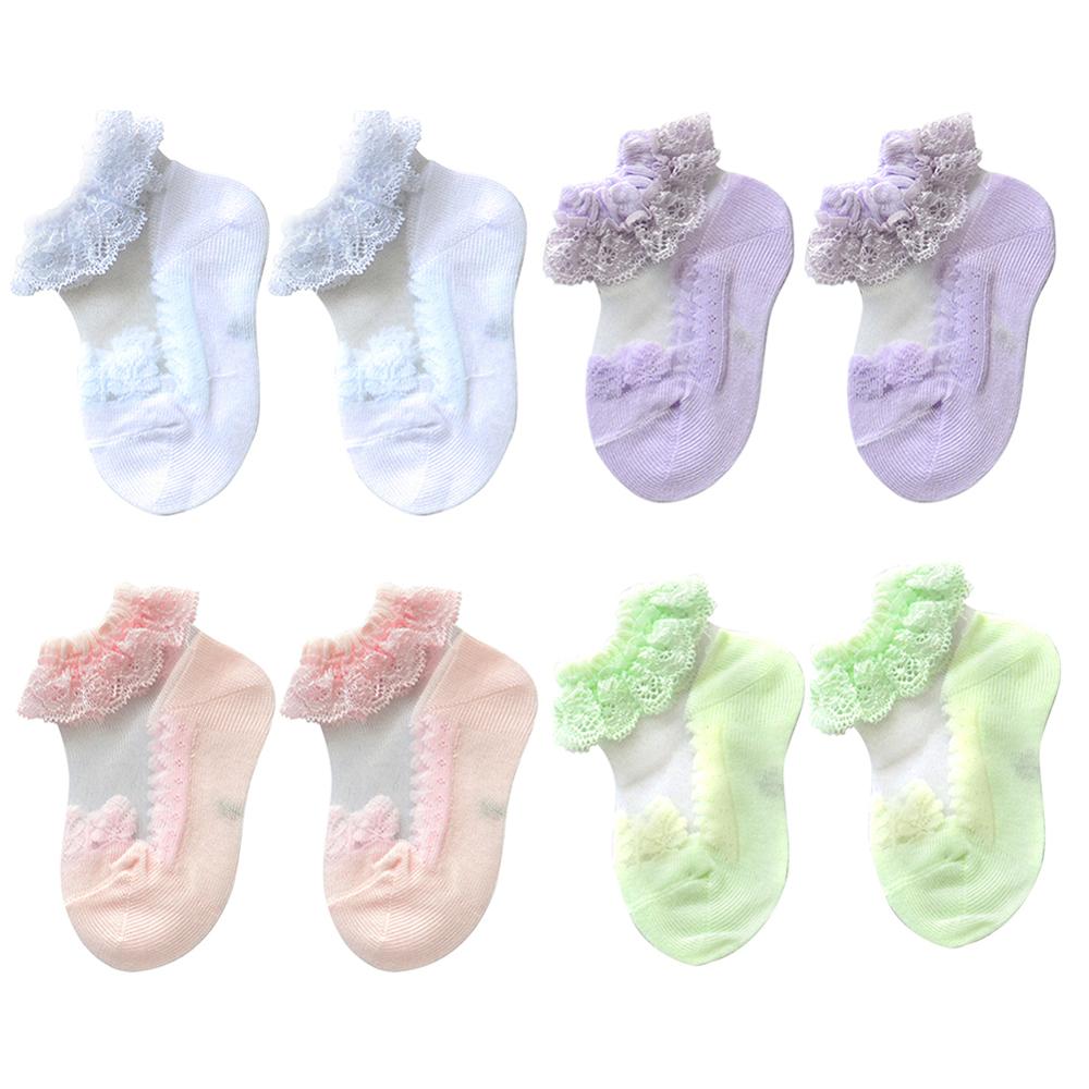 Calzini per bambini in pizzo con fiori estivi sottili traspiranti per bambini calzini corti per bambina calzini per neonati principessa