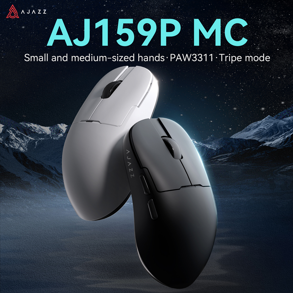 AJAZZAJ159PMC mouse, wireless gaming mouse, three-mode pixart PAW3311 lightweight e-sports gaming office