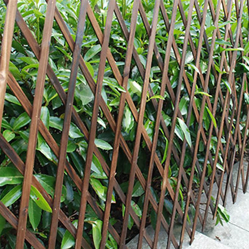 1 Set Anti-Corrosive Wood Fence Courtyard Partition Wood Mesh Courtyard Lawn Guardrail Wooden Fence For Christmas Garden Wall