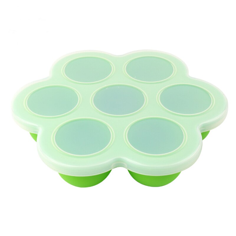 Recipiente de comida para bebê suplemento almoço lacrado silicone infantil frutas leite materno freezer bandeja de armazenamento de alimentos para bebê: green / Dia.16.2cm