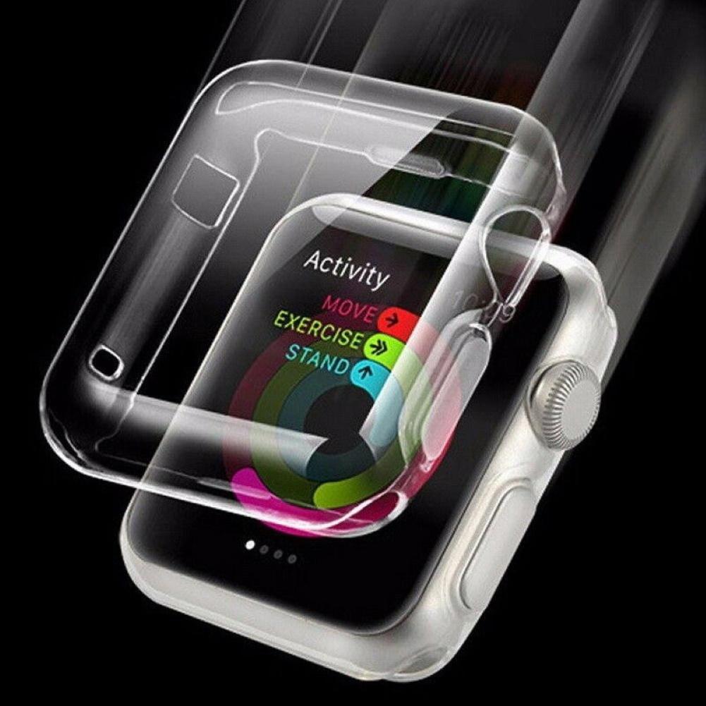 Mjukt tpu skyddsfodral fodral för apples watch 38mm 42mm smart watch all-inclusive skyddande skalskydd silikonfodral