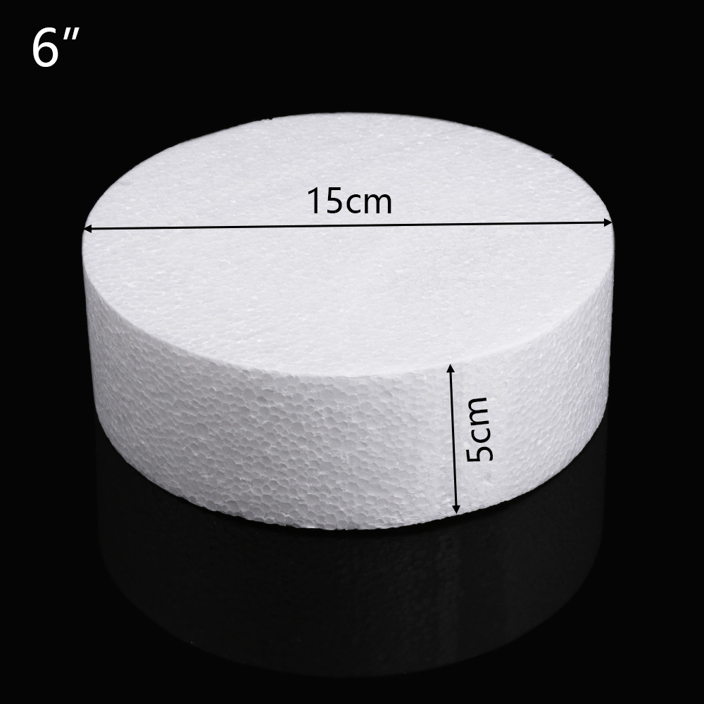 4/6/8/10Inch White Sugarcraft Dummy Party DIY Patrice Model Cake Foam Mould Round Polystyrene Styrofoam Kitchen Accessories: Round 6inch